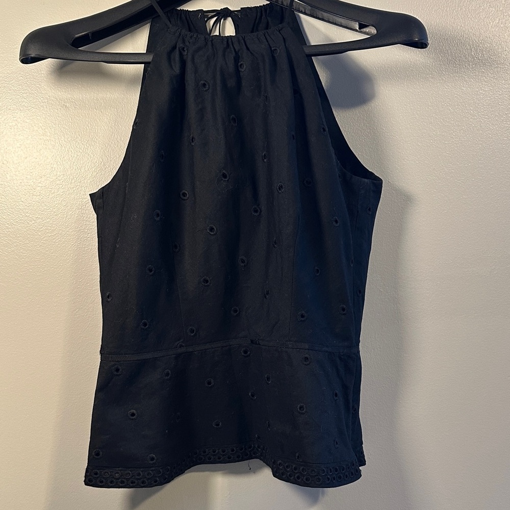 Ann Taylor Black Eyelet Tank Top